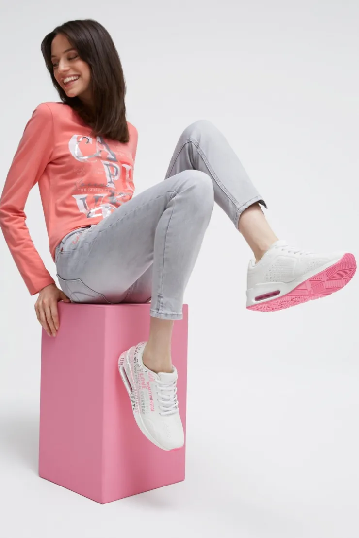 Air Cushion Sneaker mit Wording Print white