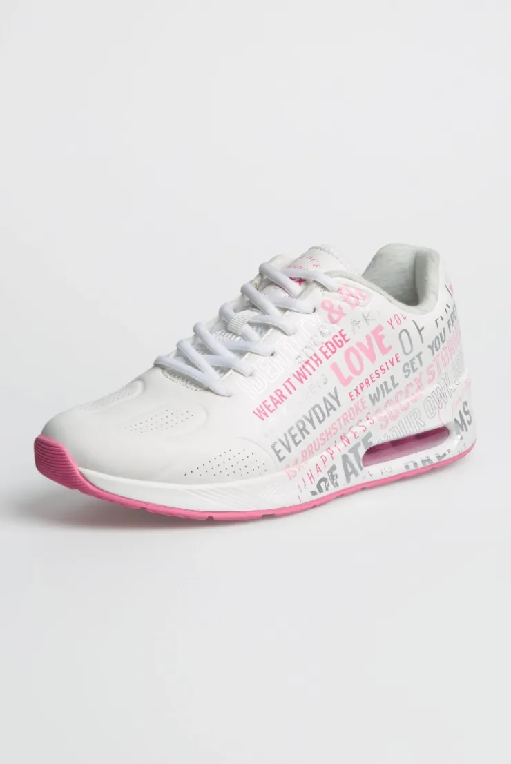 Air Cushion Sneaker mit Wording Print white