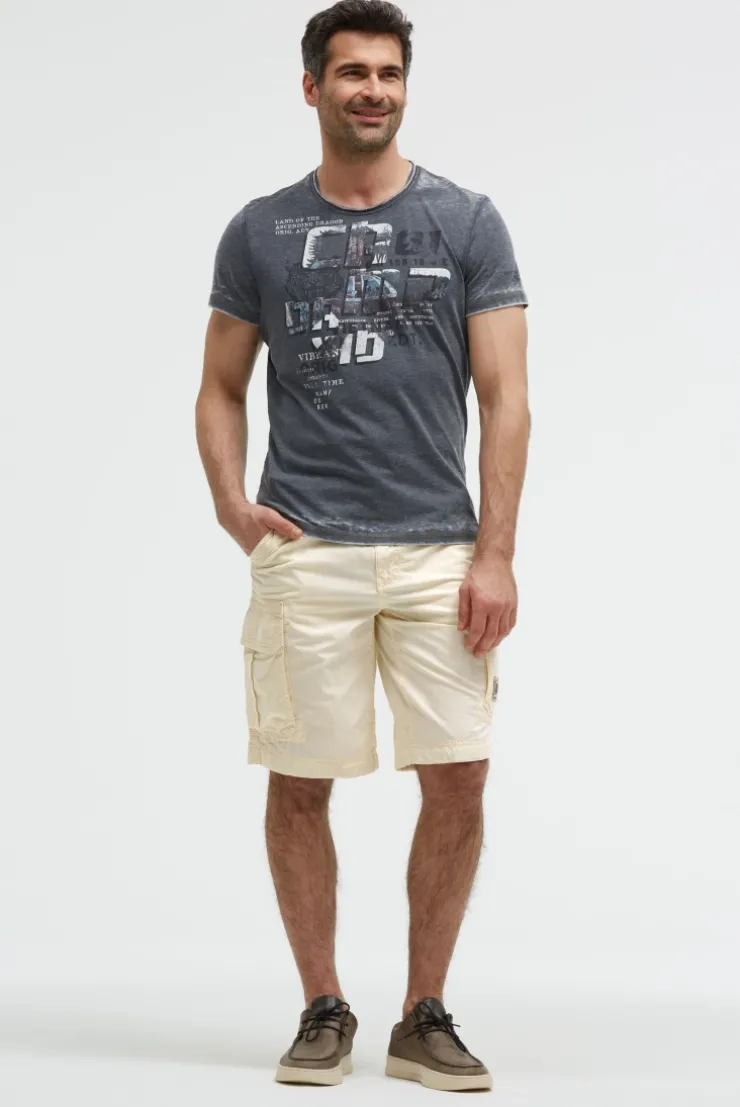 Ausbrenner-Shirt mit Photoprint faded navy