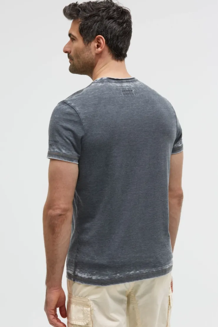Ausbrenner-Shirt mit Photoprint faded navy
