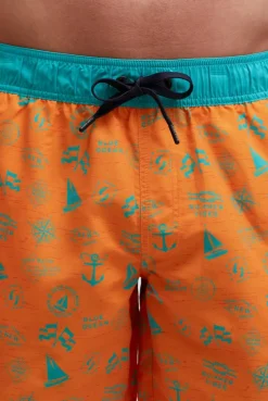 Badehose mit All Over Print orange