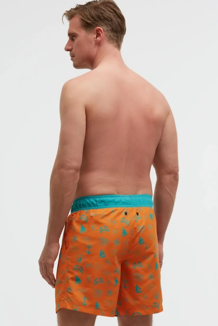 Badehose mit All Over Print orange