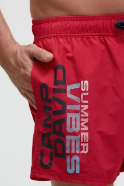 Badehose mit Logo Print flight red