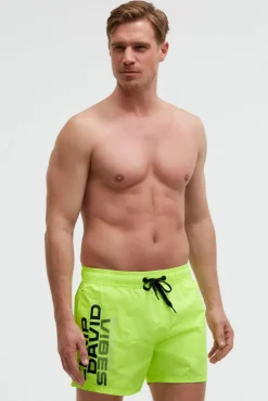 Badehose mit Logo Print neon lime
