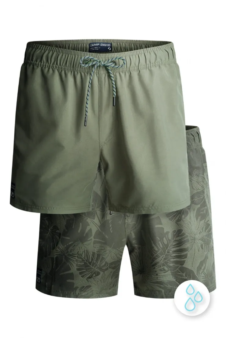 Badehose mit Wasser aktiviertem Design green olive