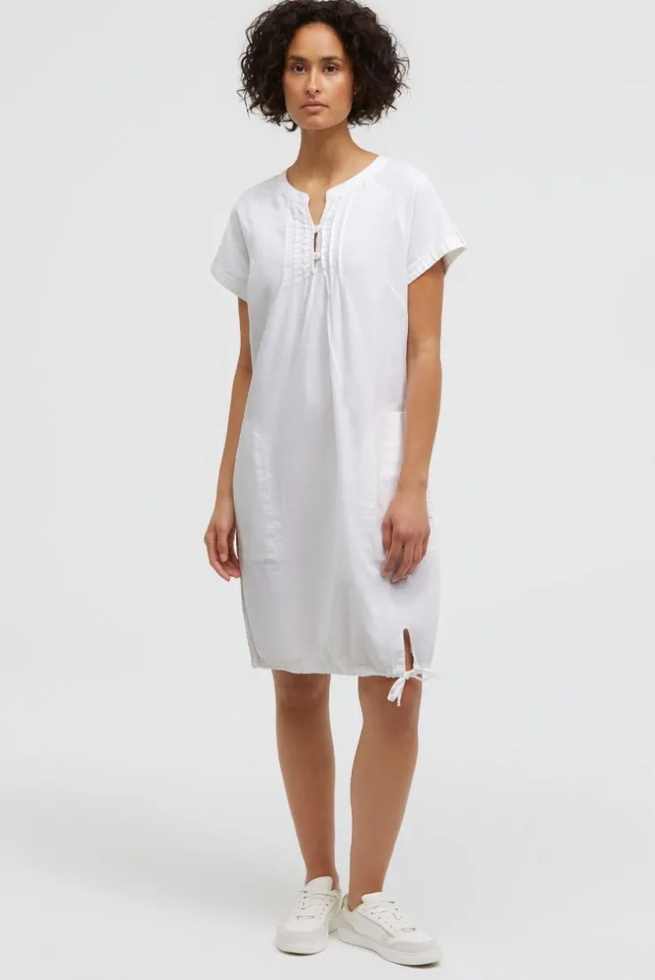 Ballonkleid aus Leinenmix opticwhite