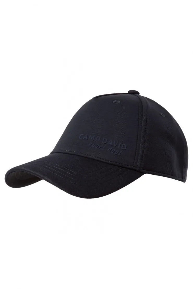 Base Cap aus Interlock-Jersey mit Logo Print blue navy