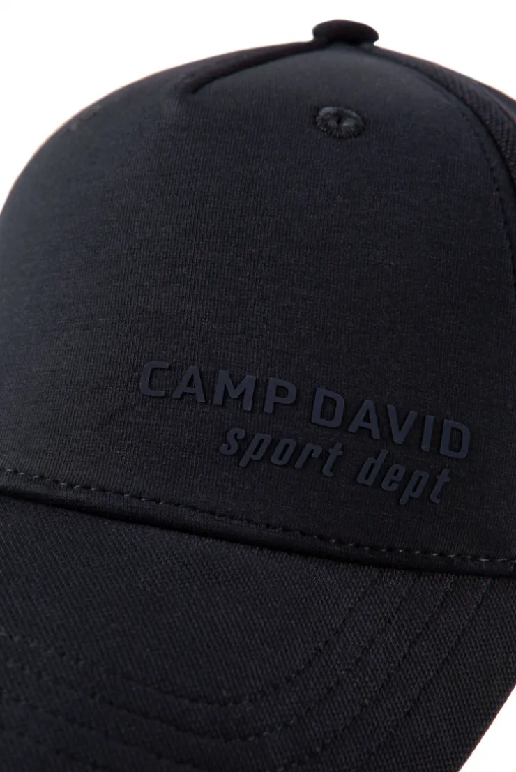 Base Cap aus Interlock-Jersey mit Logo Print blue navy