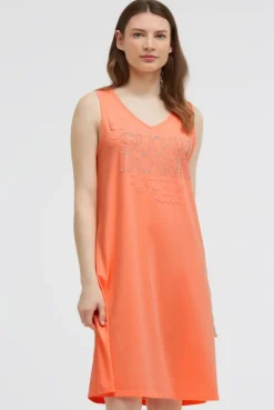 Basic Beach-Kleid mit Artwork electric orange