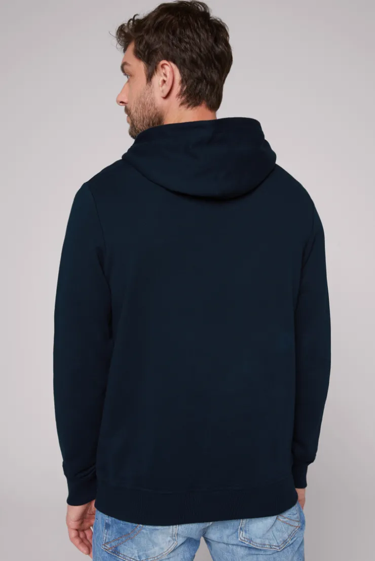 Basic Hoodie mit Logo Print blue navy