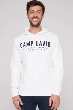 Basic Hoodie mit Logo Print opticwhite