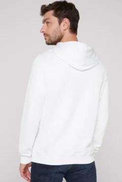 Basic Hoodie mit Logo Print opticwhite