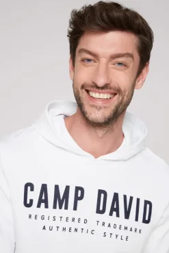 Basic Hoodie mit Logo Print opticwhite