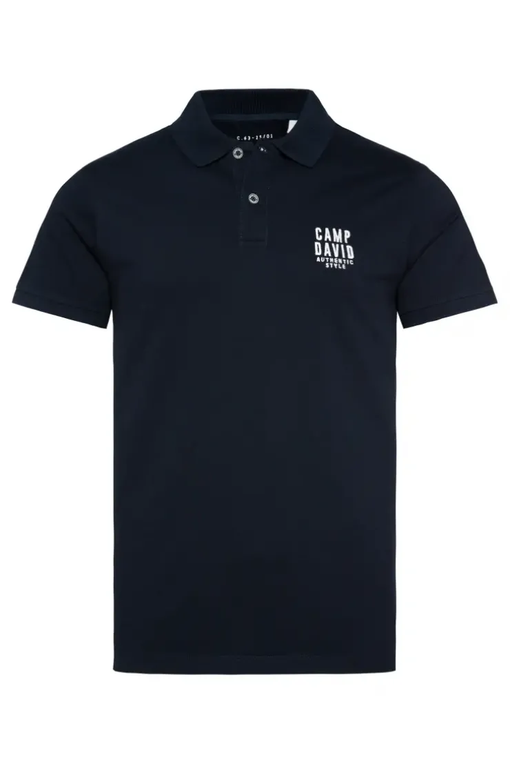 Basic Pikee-Polo mit Logo-Stickerei blue navy