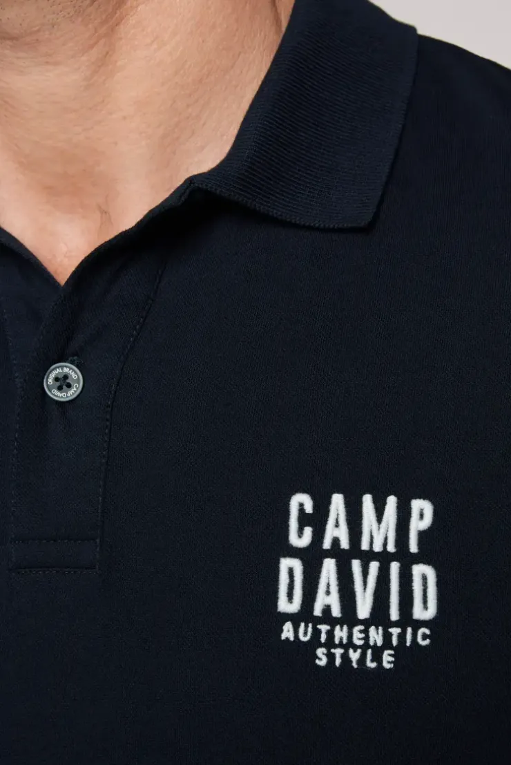 Basic Pikee-Polo mit Logo-Stickerei blue navy