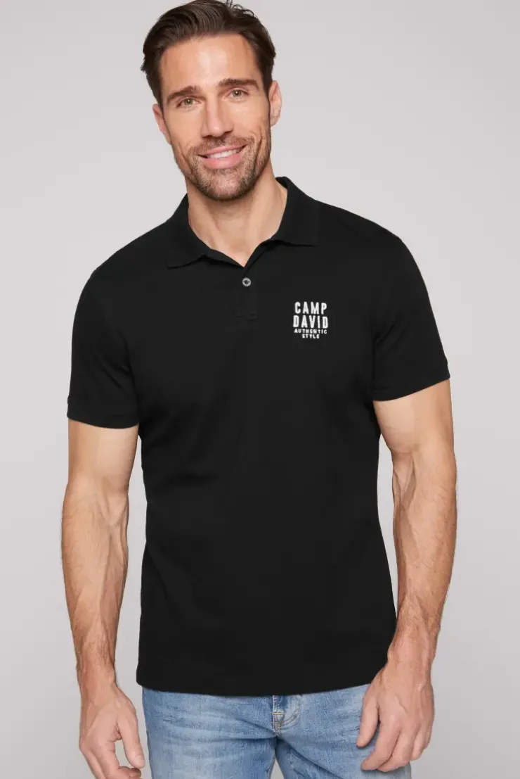 Basic Pikee-Polo mit Logo-Stickerei black