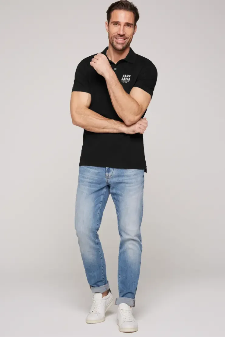 Basic Pikee-Polo mit Logo-Stickerei black