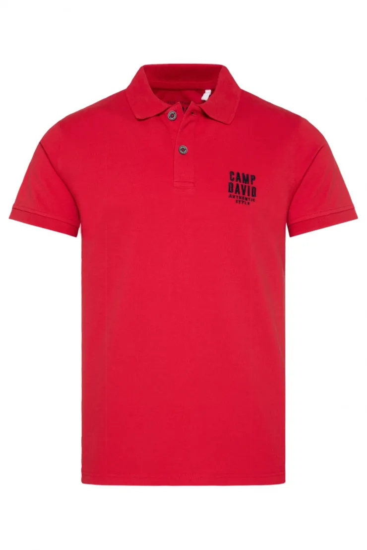 Basic Pikee-Polo mit Logo-Stickerei red
