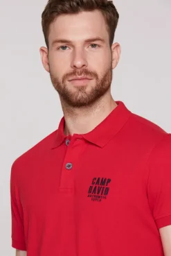 Basic Pikee-Polo mit Logo-Stickerei red
