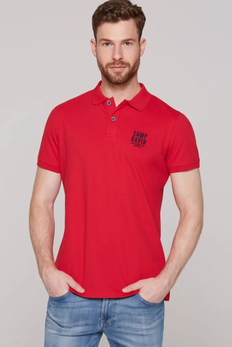 Basic Pikee-Polo mit Logo-Stickerei red