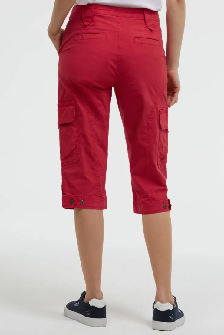 Basic Skaterhose mit Beintaschen clear red