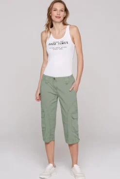 Basic Skater-Shorts mit Beintaschen faded olive