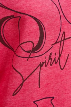 Basic Sweatshirt mit verkürzten Ärmeln und Artwork clear red