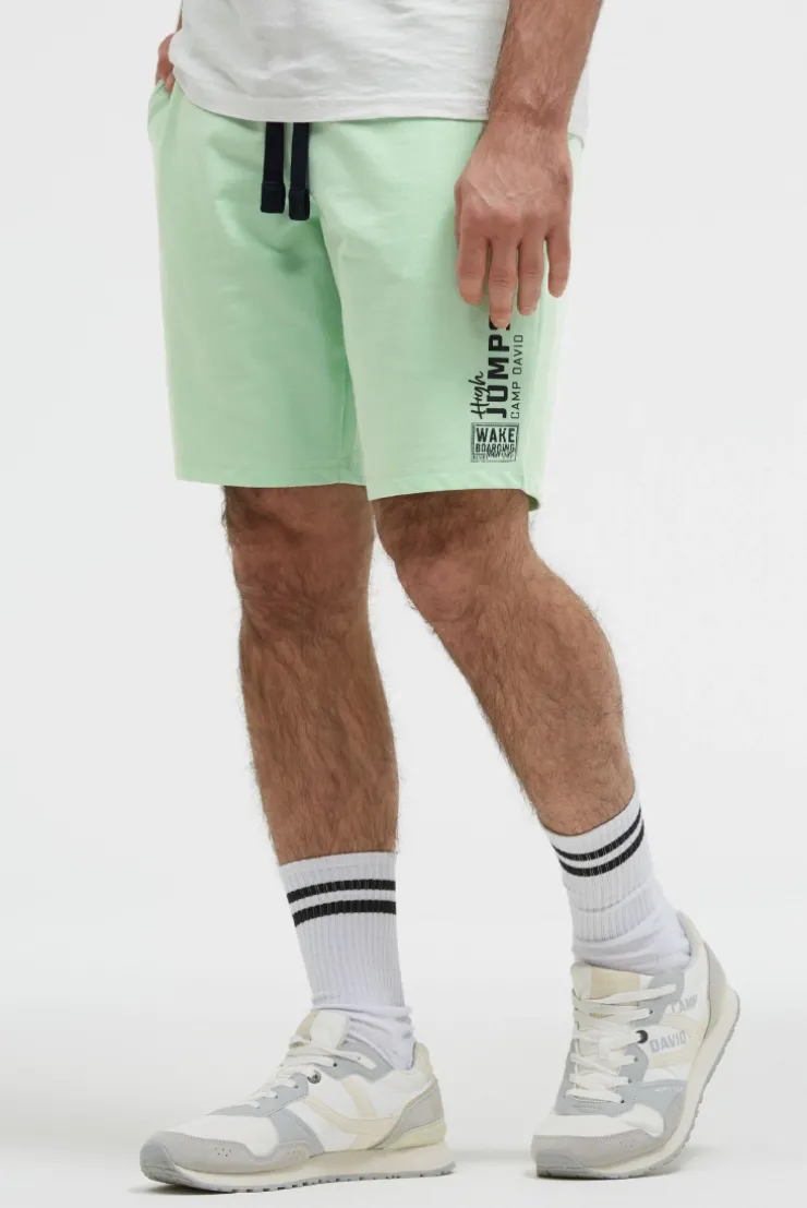 Basic Sweatshorts mit Label Print light mint