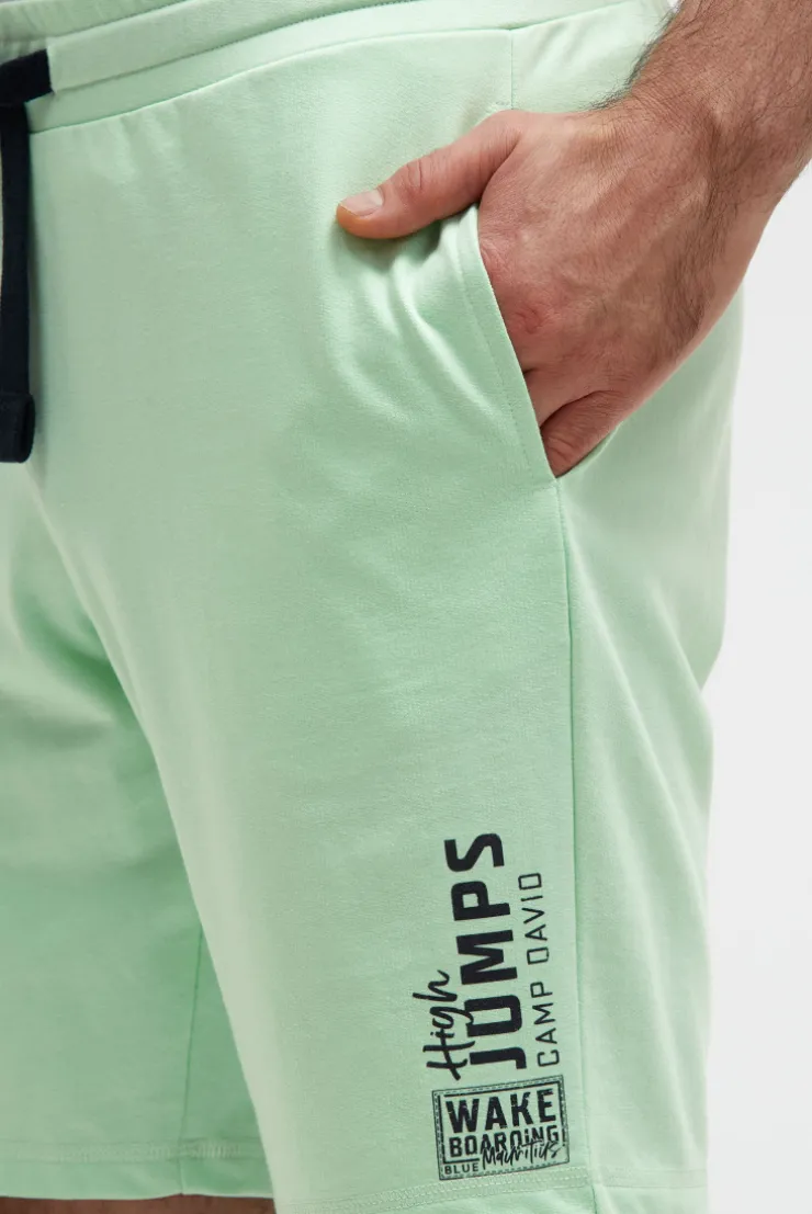 Basic Sweatshorts mit Label Print light mint