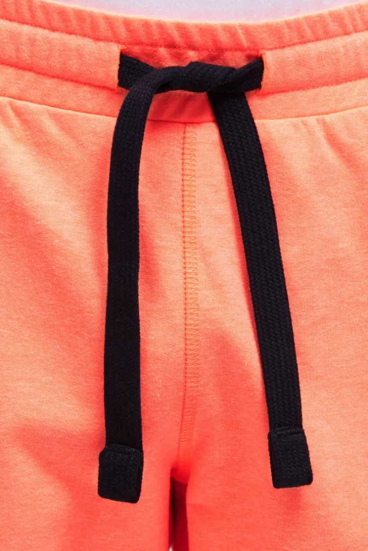 Basic Sweatshorts mit Label Print neon flame