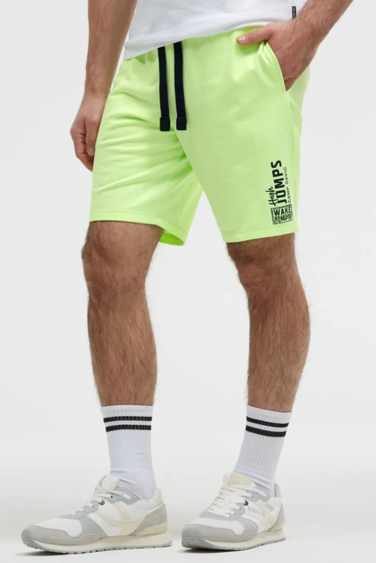 Basic Sweatshorts mit Label Print neon lime