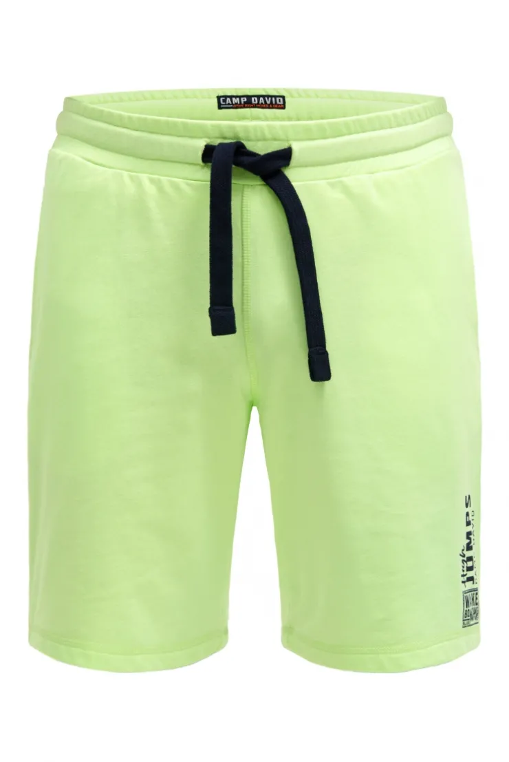 Basic Sweatshorts mit Label Print neon lime