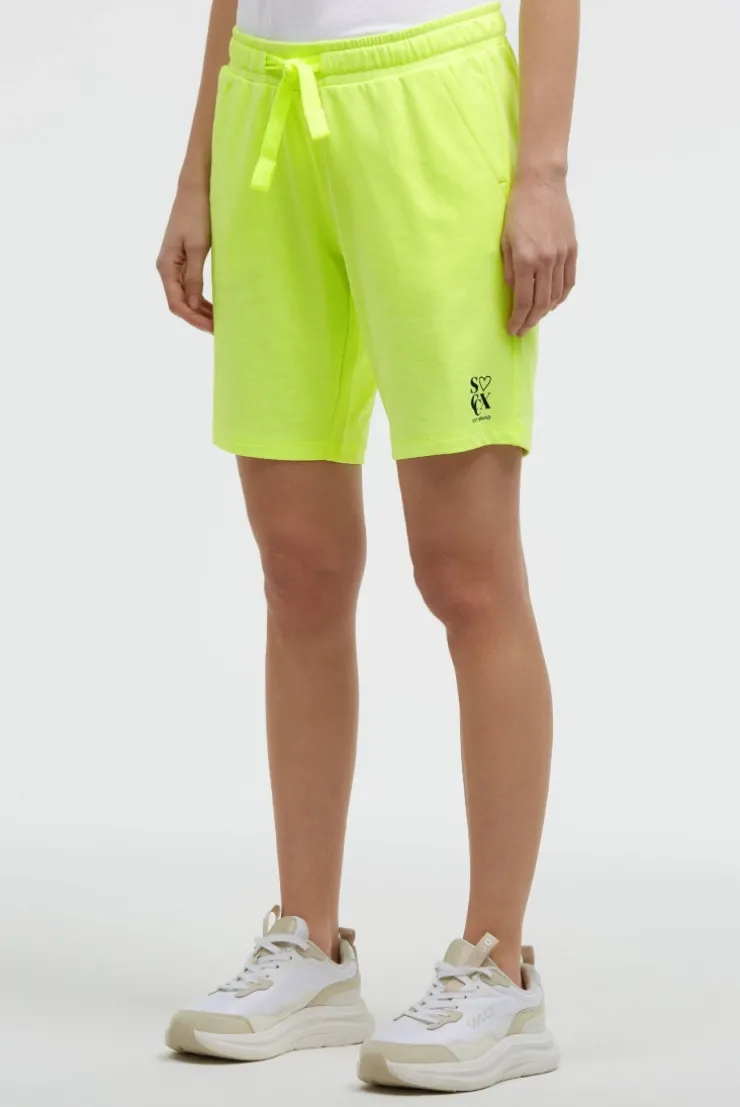 Basic Sweatshorts mit Logo Print electric lemon