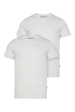 Basic T-Shirt Rundhals 2er-Pack grey melange