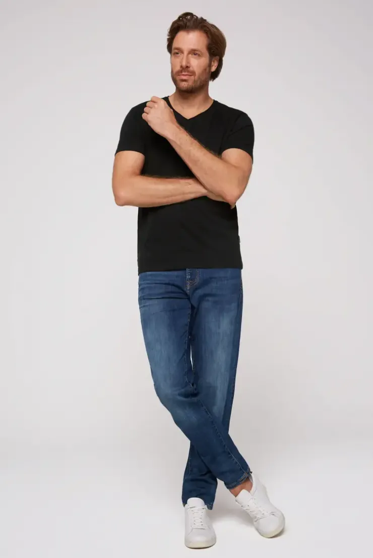 Basic T-Shirt V-Neck 2er-Pack black