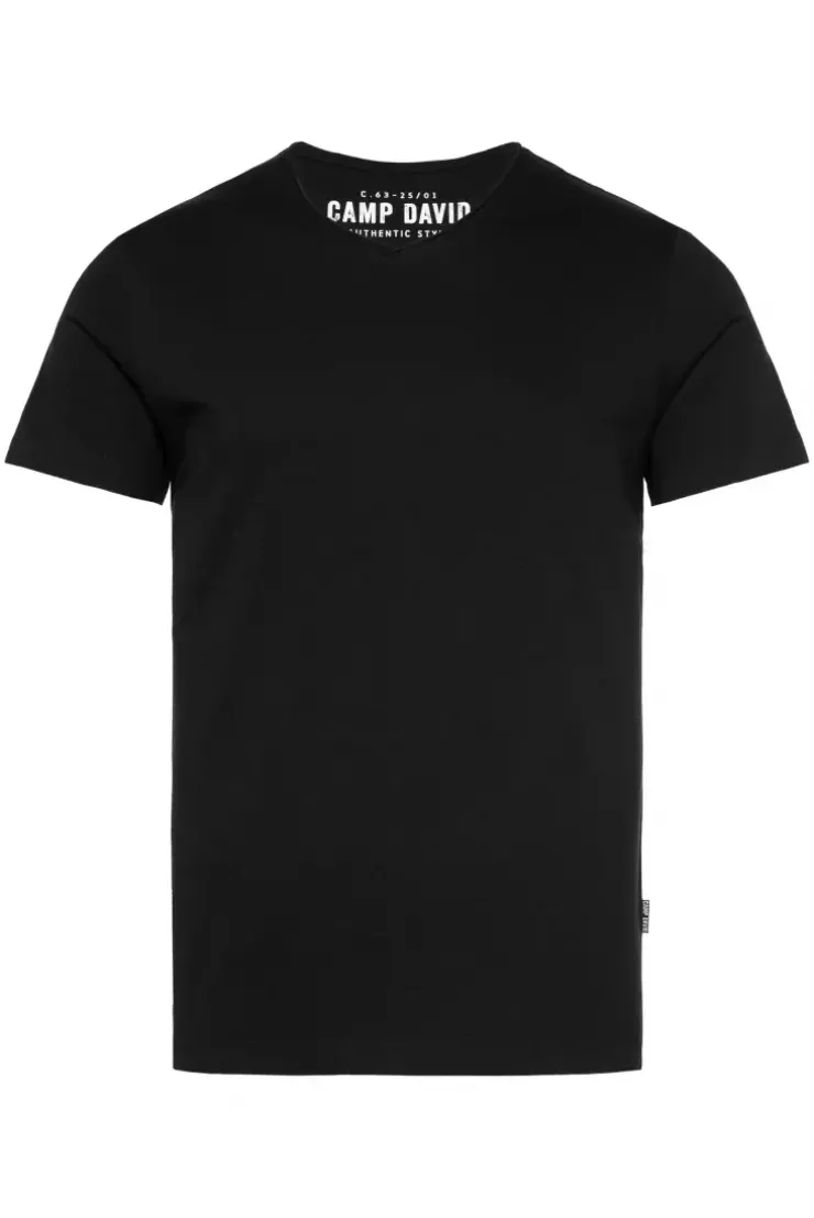 Basic T-Shirt V-Neck 2er-Pack black
