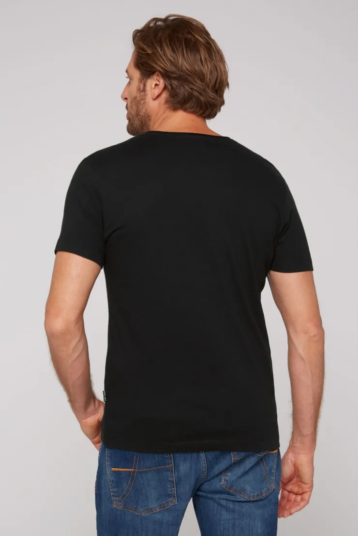 Basic T-Shirt V-Neck 2er-Pack black