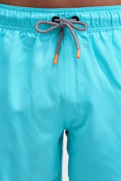 Beachshorts mit Rubber Patch aqua