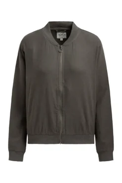 Blouson aus Leinen-Mix mit Rückenprint cool khaki
