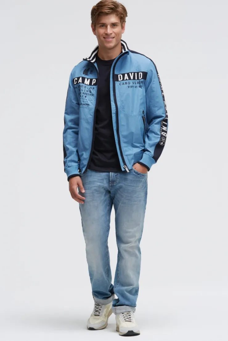 Blouson mit Logo-Tapes und Artworks electric sky