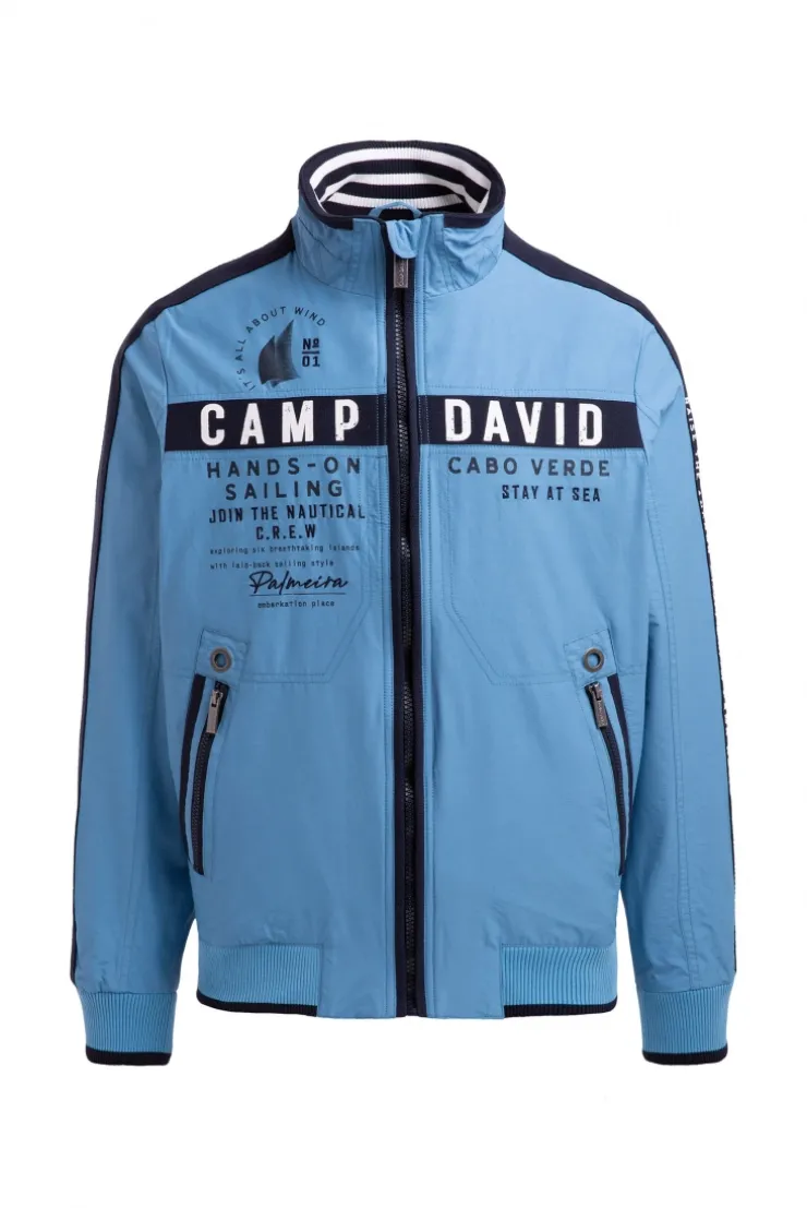 Blouson mit Logo-Tapes und Artworks electric sky