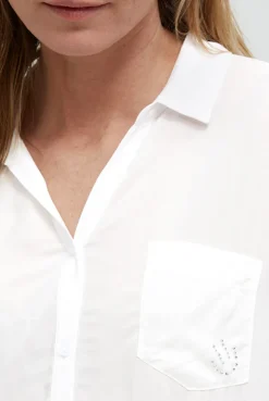 Bluse mit 3/4-Arm und Rückenprint opticwhite
