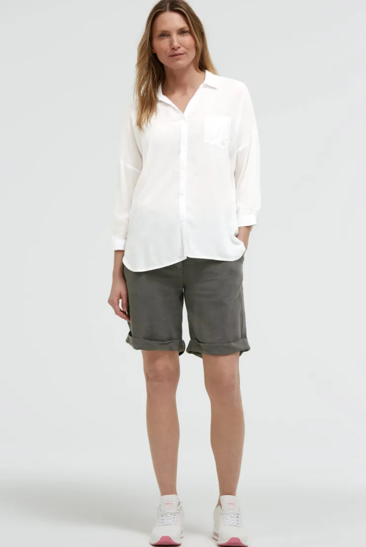 Bluse mit 3/4-Arm und Rückenprint opticwhite