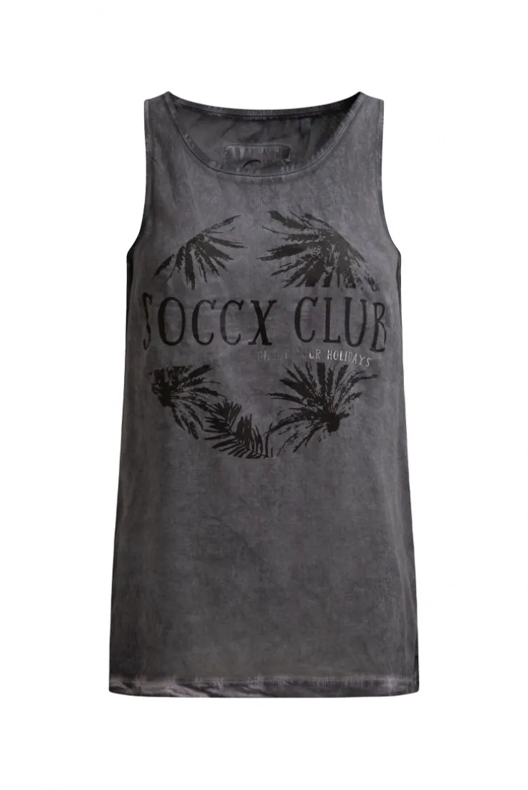 Blusen-Top Oil Dyed im Materialmix grey bay