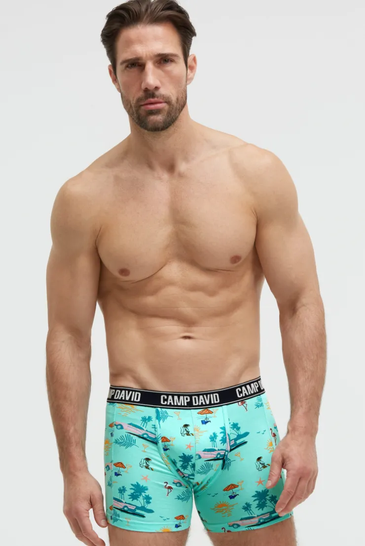 Boxershorts mit All Over Print, 2er-Pack lemon juice / new aqua