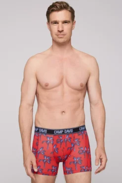 Boxershorts mit All Over Print, 2er-Pack surf grey / red