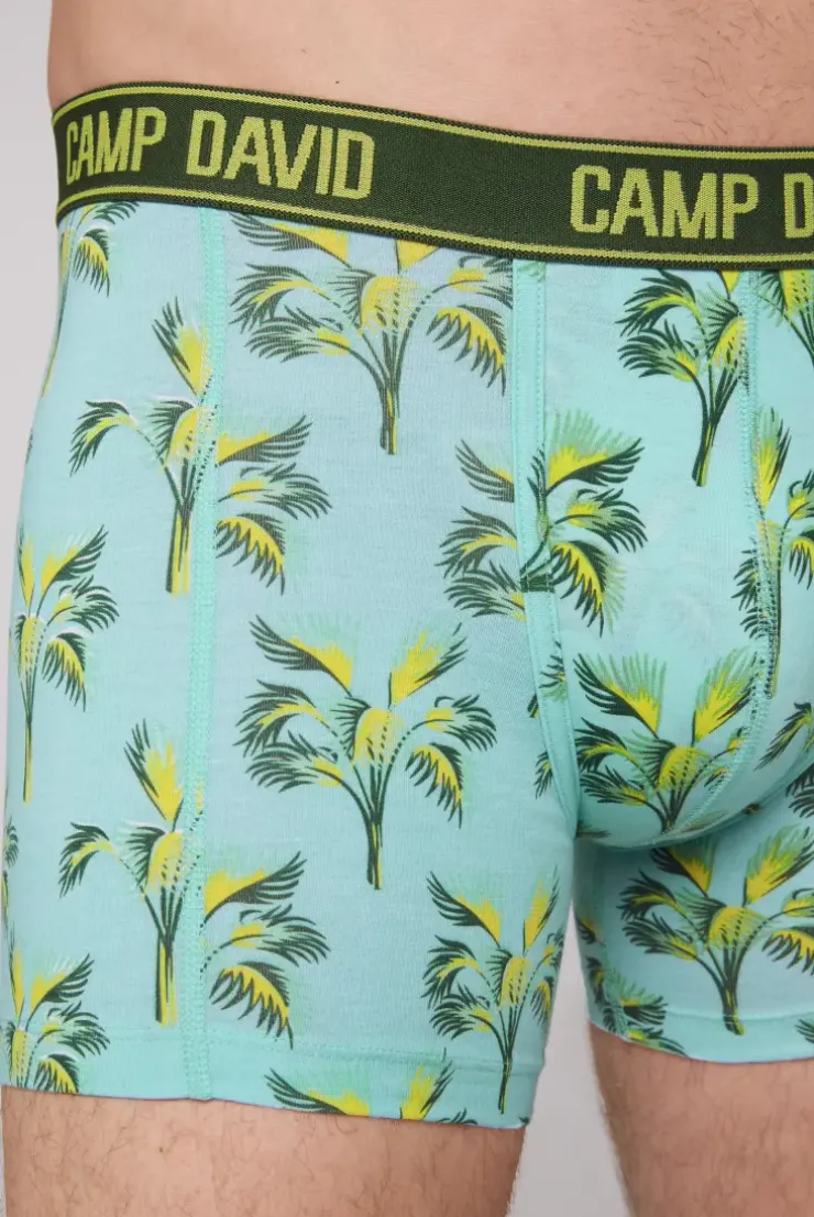 Boxershorts mit All Over Print, 2er-Pack khaki / aqua