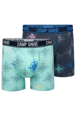 Boxershorts mit All Over Print, 2er-Pack blue navy / sun aqua | S
