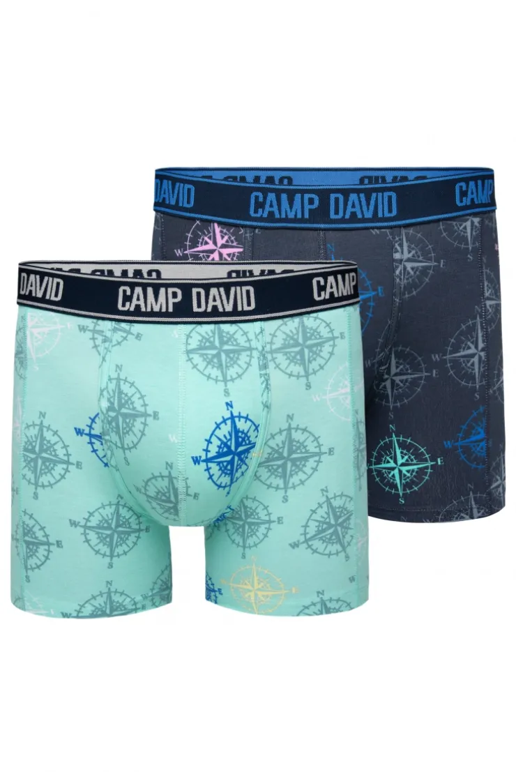 Boxershorts mit All Over Print, 2er-Pack blue navy / sun aqua | S