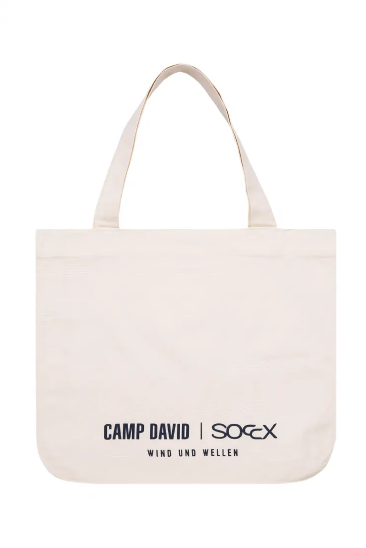 Canvas Tasche mit Label Prints ivory